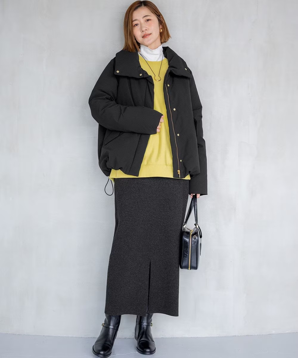 軍風羽絨短版外套     